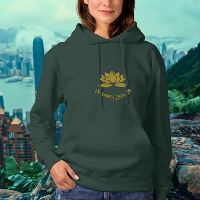 Serenity - Antique Guld Lotus Flower Design T Shirt (Skapare uppladdad)