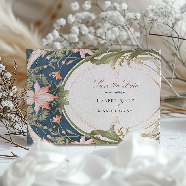 Serenity Art nouveau - Spara datum Bröllop Inbjudningar (Skapare uppladdad)