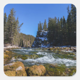 Serenity at the 5th Bridge - Athabasca River Fyrkantigt Klistermärke