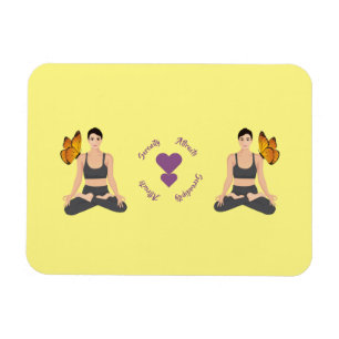 Serenity Attracts Serendipity Yoga Butterfly Kärle Magnet