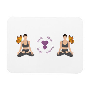 Serenity Attracts Serendipity Yoga Butterfly Kärle Magnet