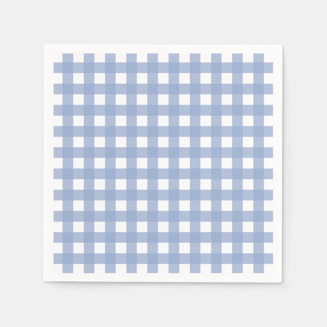 Serenity Blue Gingham Pappersservett (Framsidan)