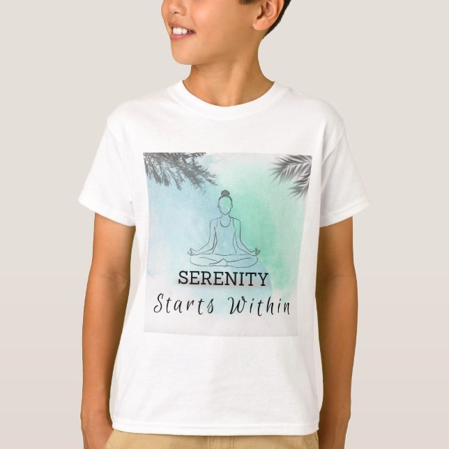 Serenity börjar inom: ett budskap om inre fred t shirt (Framsida)