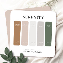Serenity Bröllop Suite | Neutralt Färg Palette Anteckningskort