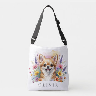 Serenity Chihuahua Blommor Personlig Tote bag Axelväska