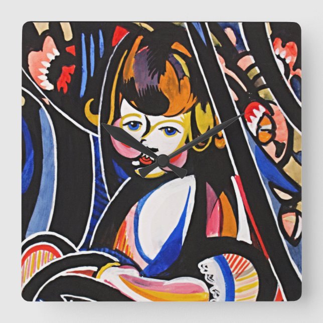 Serenity Child i Rocker Wall Clock Fyrkantig Klocka (Framsida)