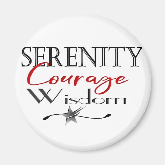 Serenity Courage Wisdom Magnet (Framsidan)