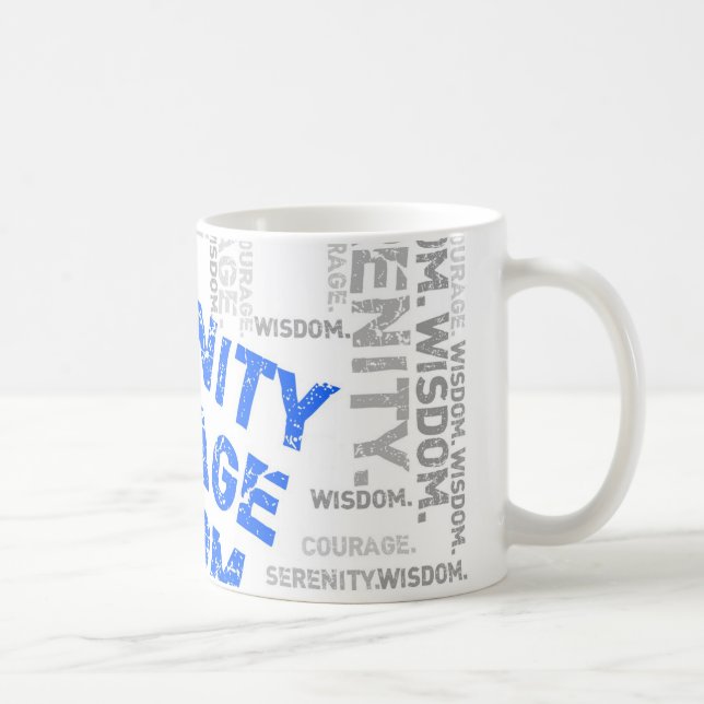 Serenity Courage Wisdom Ord Collage Kaffemugg (Höger)