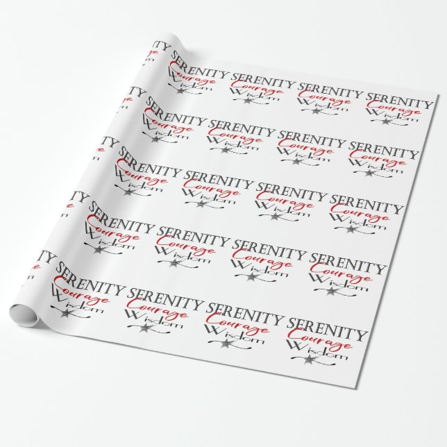 Serenity Courage Wisdom Presentpapper (Utrullad)