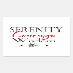Serenity Courage Wisdom Rektangulärt Klistermärke