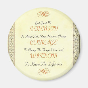 Serenity Dikt med Guld Gräns Magnet