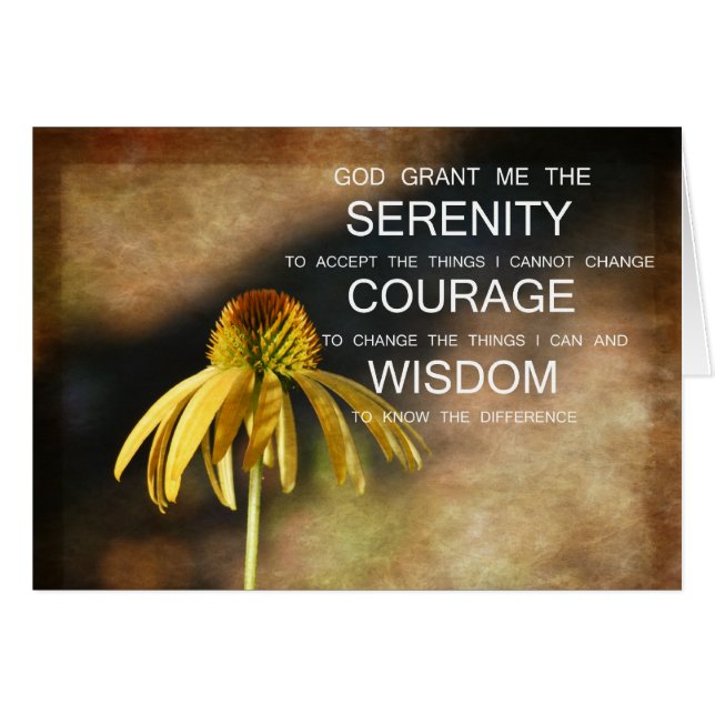 Serenity Echinacea Blommigt Hälsningskort (Framsidan Horizontal)