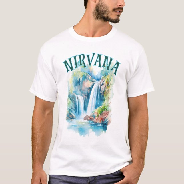 Serenity Falls: att hitta Nirvana i naturens Embra T Shirt (Framsida)