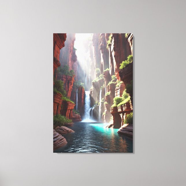 Serenity Falls: Majestätisk kanonutflykt Canvastryck (Framsida)