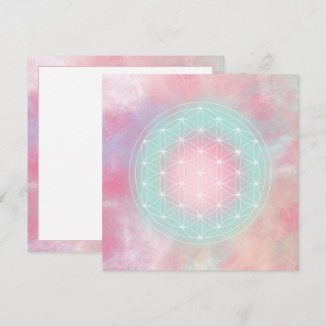 Serenity Flower of Life Necklace | Sacred Geometry Spara Datumet (Fram/baksida)