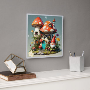 "Serenity Garden Haven" Fyrkantig Klocka