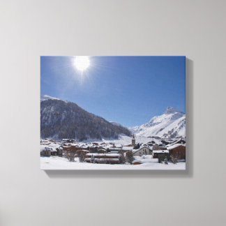 Serenity i en by Vald'Isere Kanvastryck