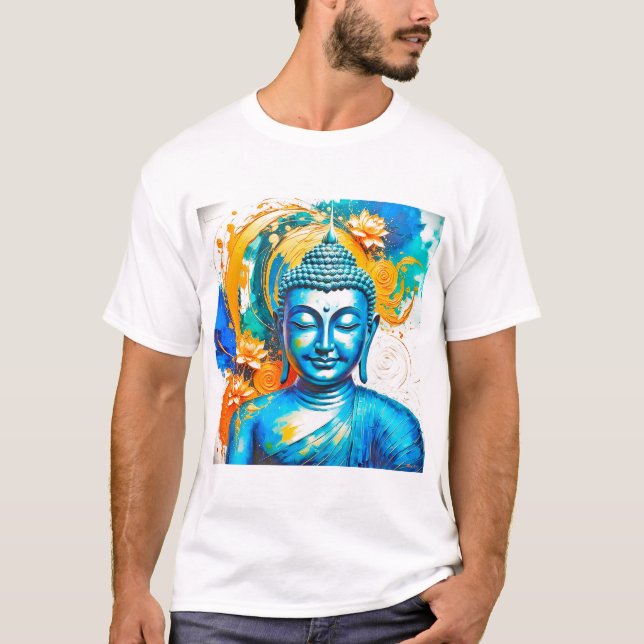 Serenity i Färg: Buddha Art T Shirt (Framsida)