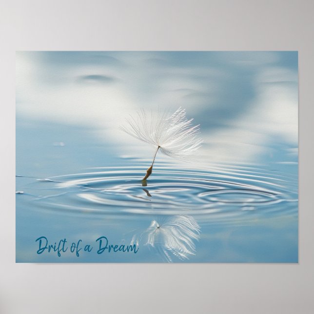 Serenity i Rörelse: Flytande av Dandelion Seed Poster (Framsidan)