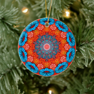 Serenity i Rörelse: Radiant Mandala Julgransprydnad Keramik