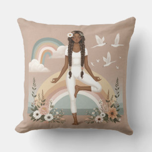 Serenity in Balance Boho Yoga Pillow Kudde