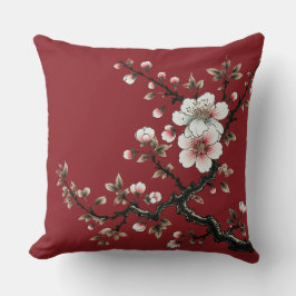 Serenity in Bloom Cherry Blommar Gren (red) Kudde