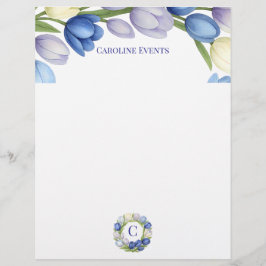 Serenity in Bloom Pastel Tulip Blommigt Home Decor Brevhuvud