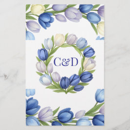 Serenity in Bloom Pastel Tulip Blommigt Home Decor Brevpapper