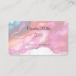 Serenity in Blue Abstrakt Flowing Forms C Visitkort