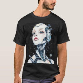 Serenity in Chrome: A Syd Mead-Inspired Portrait T Shirt