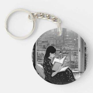Serenity in City: Bok Älskare Keychain