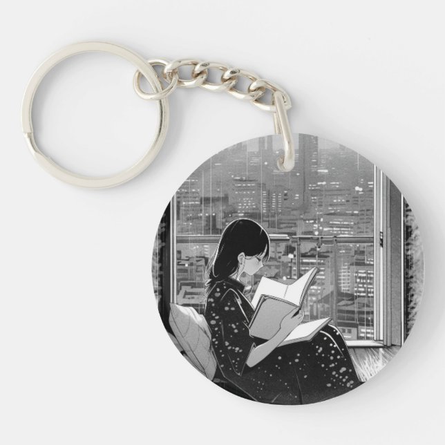 Serenity in City: Bok Älskare Keychain (Framsidan)
