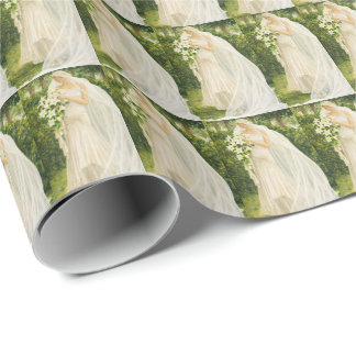 Serenity in Ivory: A Bride in a garden Presentpapper