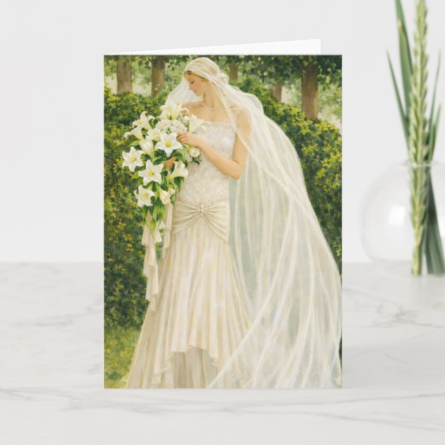 Serenity in Ivory: A Bride in a Garden Reverie Kort (Framsida)