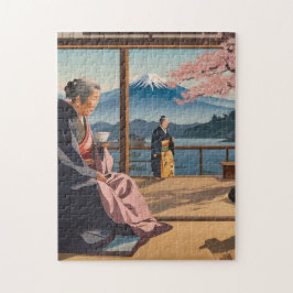 Serenity in Japan: Tea and Mt. Fuji Puzzle Pussel