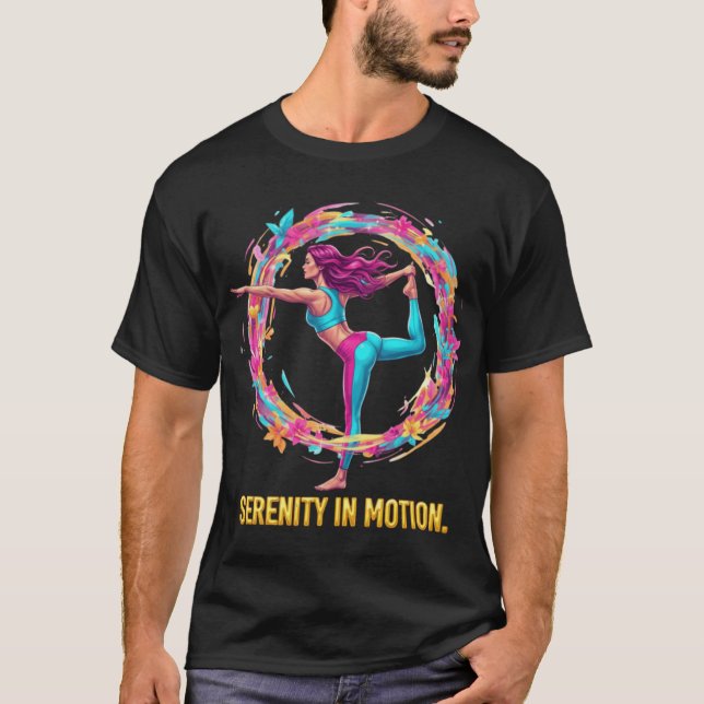 Serenity In Motion Bold Pop Art Yoga Dancer Pose F T Shirt (Framsida)