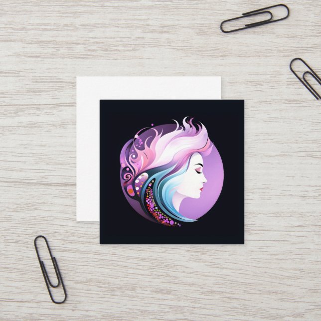 "Serenity in Stil" Women's Beauty Fyrkantigt Visitkort (Fram/Back In Situ)