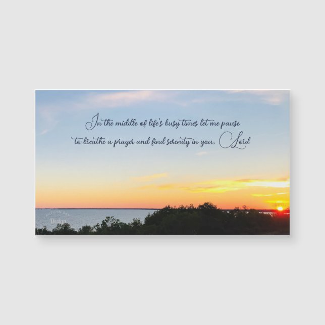 Serenity Inspirational Sunset Photography Magnet (Framsida)