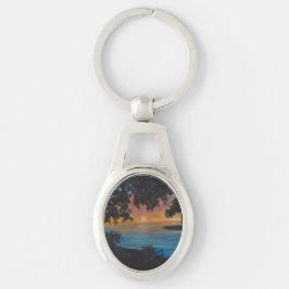 Serenity Keychain Ovalt Silverfärgad Nyckelring