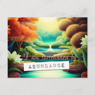 Serenity Law of Attraktion Abundance Affirmation Vykort