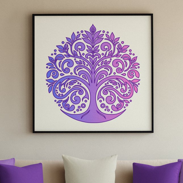 Serenity Livets träd Mandala - Soothing Shades Poster (Skapare uppladdad)