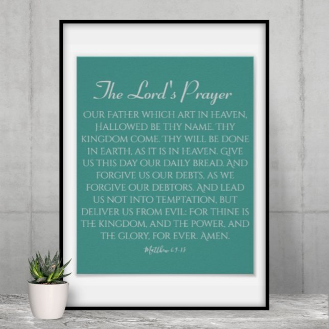 SERENITY | Lord's Prayer Blue-Grönten Poster (Skapare uppladdad)