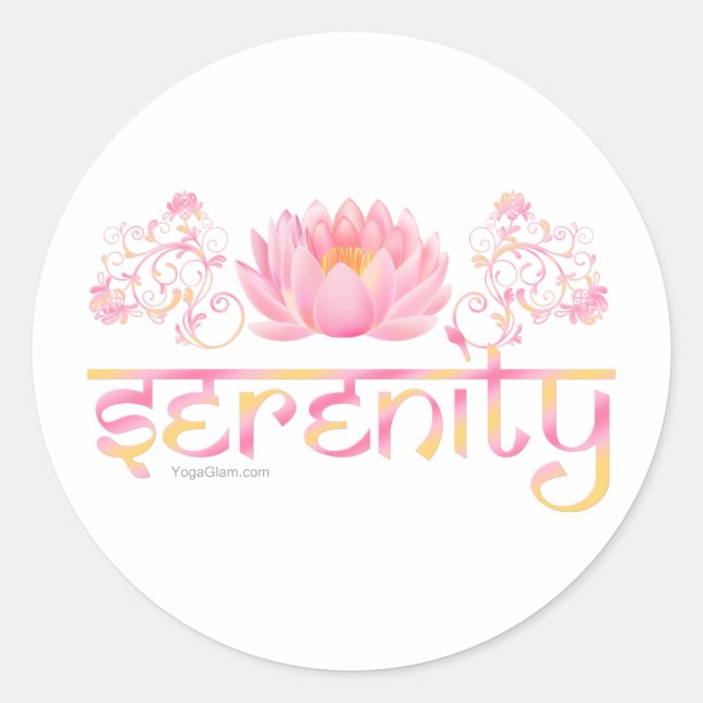 Serenity lotus runt klistermärke (Framsida)