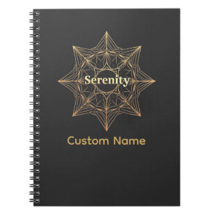 Serenity Mandala Golden Helig Anpassningsbar Anteckningsbok