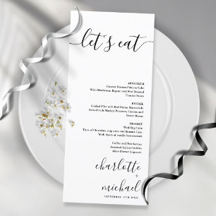 SERENITY Modern minimalistisk Let's Eat bröllopsme Meny