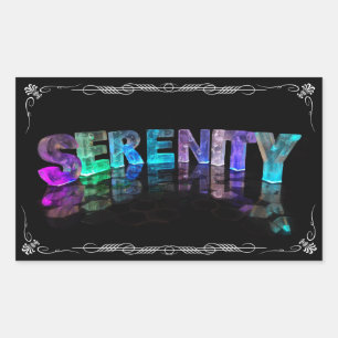 Serenity - Namn Serenity in 3D Ljus (Photog Rektangulärt Klistermärke
