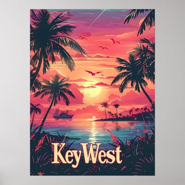 Serenity Nyckel: Tropical Sunset Poster (Framsidan)