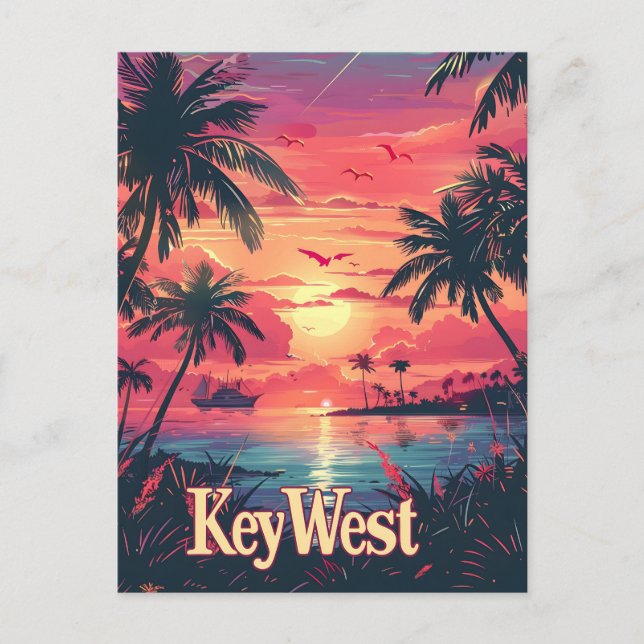 Serenity Nyckel: Tropical Sunset Vykort (Framsida)