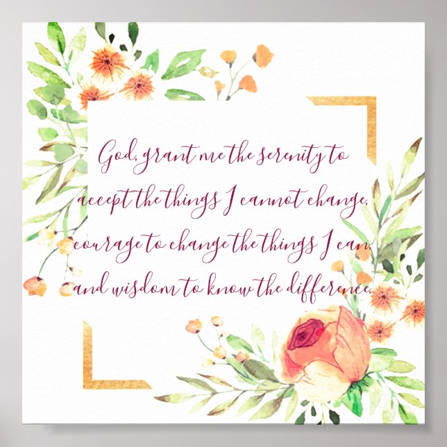 Serenity Paryer-blommigt poster (Framsidan)