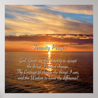 Serenity Payer - Ocean Sunset. Poster